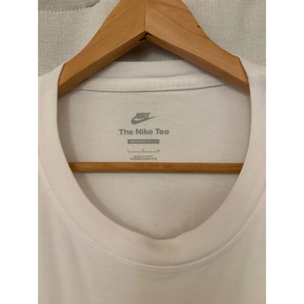 Nike Long Sleeve T-Shirt Mens Large White Center Swoosh Oversized Fit Tee